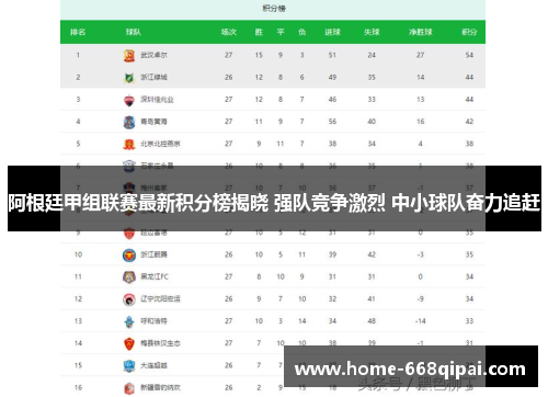 阿根廷甲组联赛最新积分榜揭晓 强队竞争激烈 中小球队奋力追赶